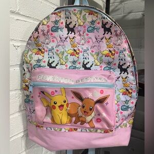 Girls Pink and light blue Pokémon backpack